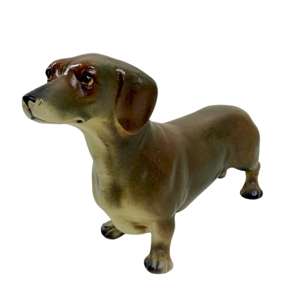 Vintage Lefton Realistic Dachshund Weiner Dog Puppy Figurine - CUTE!‎